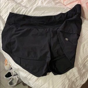 Black lululemon speed up shorts